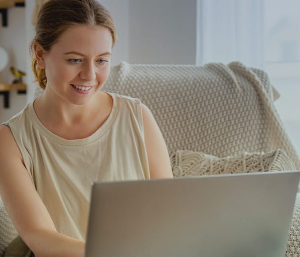 Woman creating powerful connections on her laptop